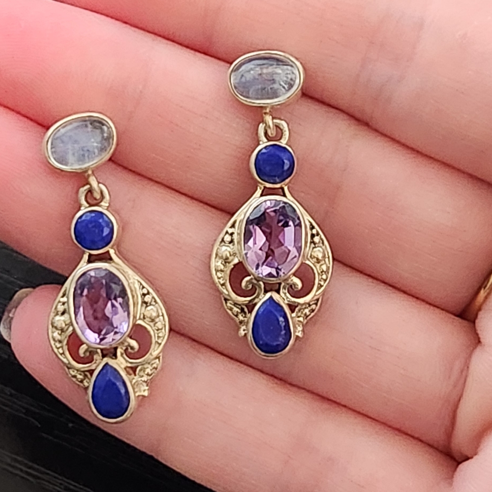 Nicky Butler Silver and Blue-Purple Earrings - Picture 3 of 4